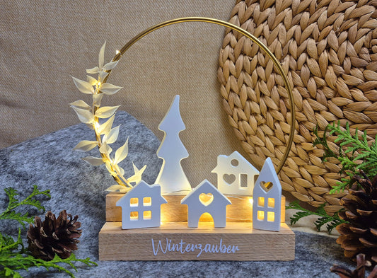 Beleuchtetes Städtchen